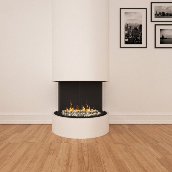 Ortal - Stand Alone 270 (75x65 Curve) No Hood, No Base - Ortal Gas Fireplace