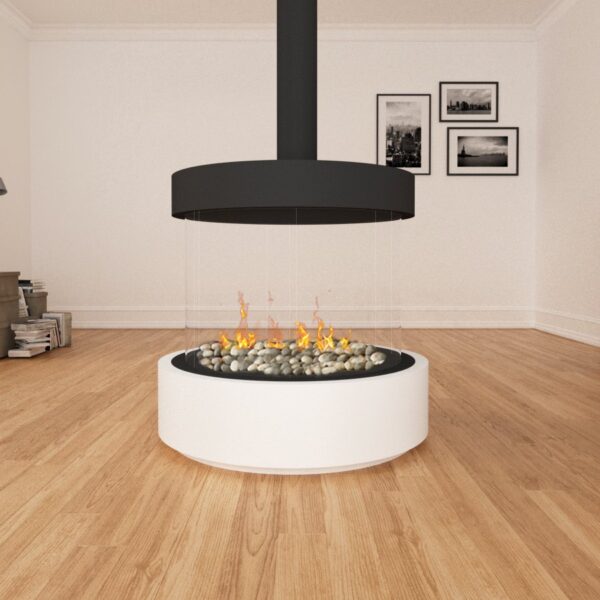 Ortal - Stand Alone 360 (75x65 Curve Tunnel) With Hood, No Base - Ortal Gas Fireplace