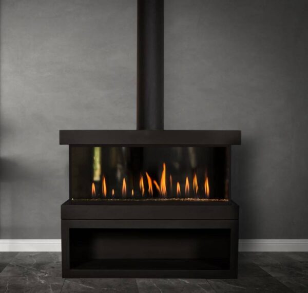 Ortal - Stand Alone Three Sided 110 - Ortal Gas Fireplace