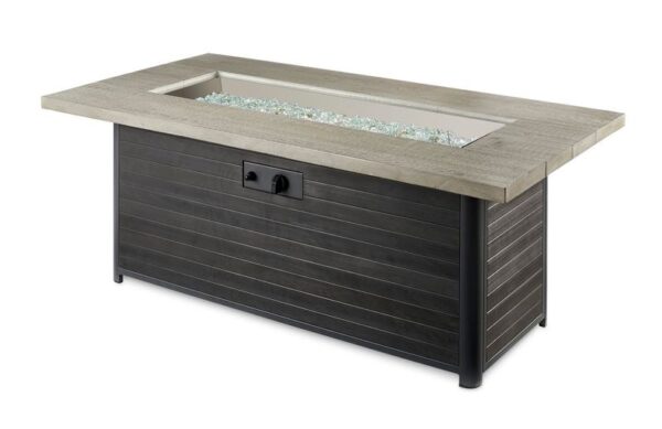 The Outdoor GreatRoom - Cedar Ridge Linear Gas Fire Pit Table - The Outdoor Greatroom Company Gas Fire Table