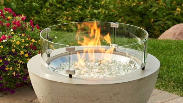 The Outdoor GreatRoom - 20" Round Glass Wind Guard - The Outdoor Greatroom Company Fire Pit Accessory