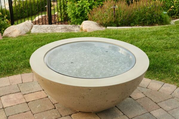 The Outdoor GreatRoom - 30" Round Grey Glass Burner Cover - The Outdoor Greatroom Company Fire Pit Cover