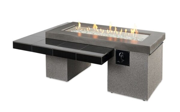 The Outdoor GreatRoom - Black Uptown Linear Gas Fire Pit Table - The Outdoor Greatroom Company Gas Fire Table