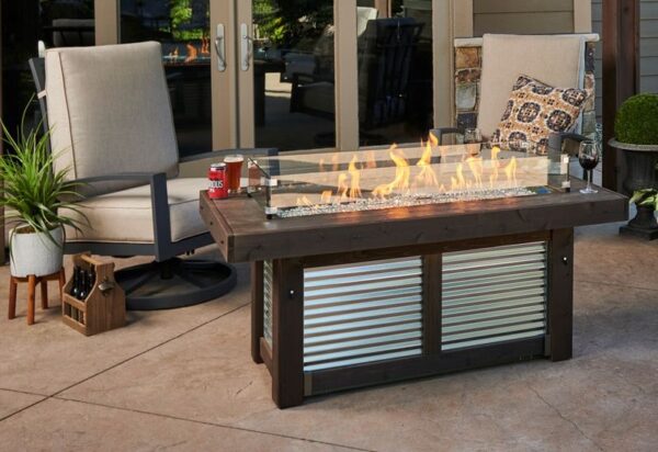 The Outdoor GreatRoom - Denali Brew Linear Gas Fire Pit Table - The Outdoor Greatroom Company Gas Fire Table