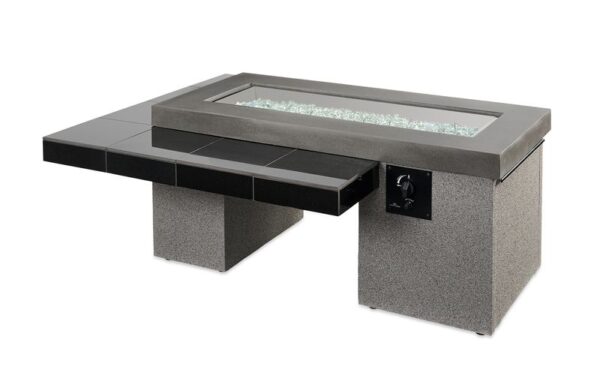 The Outdoor GreatRoom - Black Uptown Linear Gas Fire Pit Table - The Outdoor Greatroom Company Gas Fire Table