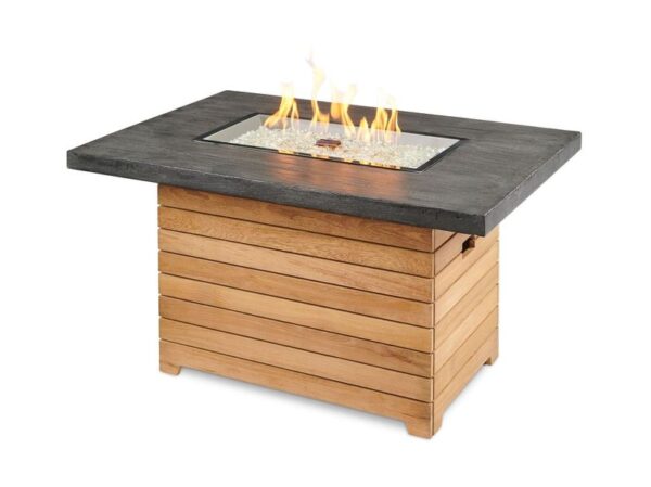 The Outdoor GreatRoom - Darien Rectangular Gas Fire Pit Table with Everblend Top - The Outdoor Greatroom Company Gas Fire Table