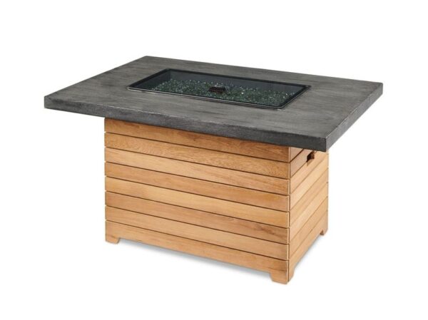 The Outdoor GreatRoom - Darien Rectangular Gas Fire Pit Table with Everblend Top - The Outdoor Greatroom Company Gas Fire Table