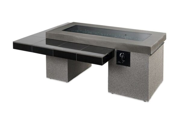 The Outdoor GreatRoom - Black Uptown Linear Gas Fire Pit Table - The Outdoor Greatroom Company Gas Fire Table