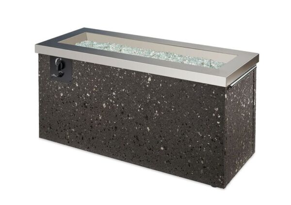 The Outdoor GreatRoom - Stainless Steel Key Largo Linear Gas Fire Pit Table - The Outdoor Greatroom Company Gas Fire Table