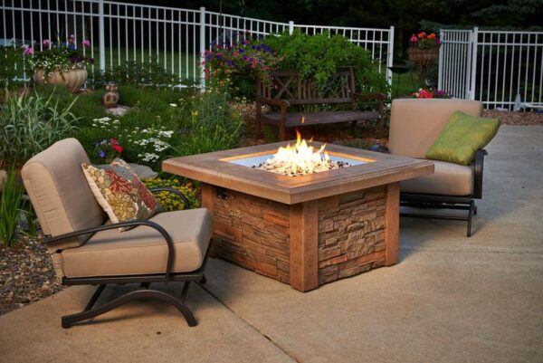 The Outdoor GreatRoom - Sierra Square Gas Fire Pit Table - The Outdoor Greatroom Company Gas Fire Table