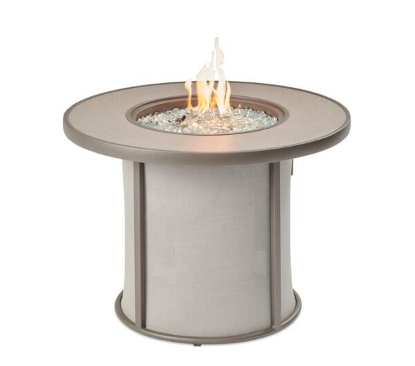 The Outdoor GreatRoom - Grey Stonefire Round Gas Fire Pit Table - The Outdoor Greatroom Company Gas Fire Table