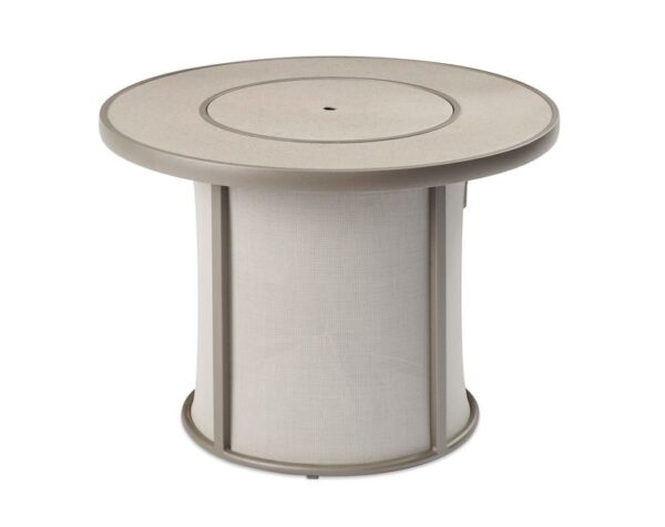 The Outdoor GreatRoom - Grey Stonefire Round Gas Fire Pit Table - The Outdoor Greatroom Company Gas Fire Table