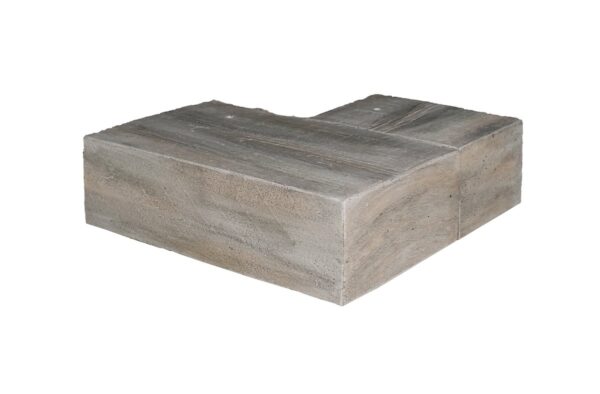 Lexington Flat Sawn Corner Mantel Weathered Grey