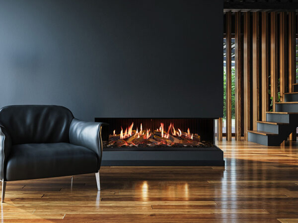 DaVinci Custom Fireplaces Green smart electric Fireplace